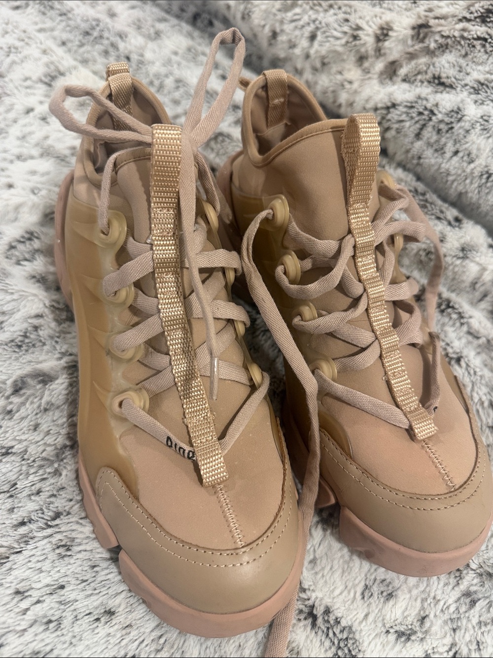 Dior Beige/Tan Lace-Up Women's Sneakers